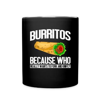 Burrito Gift - Tasse einfarbig - Schwarz - Vorne