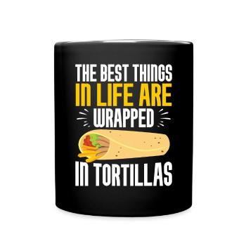 Burrito Gift - Tasse einfarbig - Schwarz - Vorne