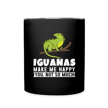 Iguanian Reptile Lover Herpetologist - Full Colour Mug - black - Front