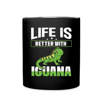 Iguanian Reptile Lover Herpetologist - Full Colour Mug - black - Front