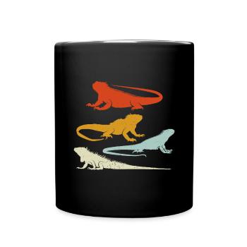 Iguanian Reptile Lover Herpetologist - Full Colour Mug - black - Front