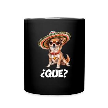 Chihuahua, funny mexican chihuahua dog - Tasse einfarbig - Schwarz - Vorne