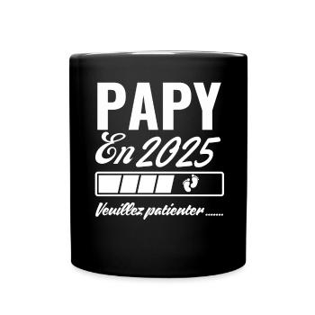 Opa im Jahr 2025, bitte warten - Tasse einfarbig - Schwarz - Vorne