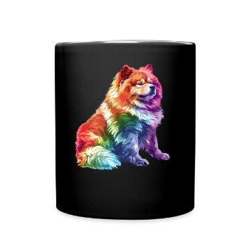 Chow Chow Race de chien aux couleurs de l’arc-en-ciel - Mug uni - noir - Devant
