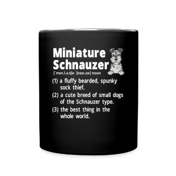 Zwergschnauzer Hund Schnauzer - Tasse einfarbig - Schwarz - Vorne