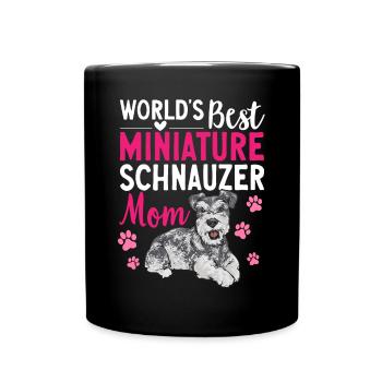 Zwergschnauzer Hund Schnauzer - Tasse einfarbig - Schwarz - Vorne