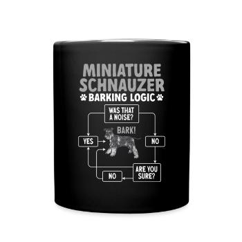 Zwergschnauzer Hund Schnauzer - Tasse einfarbig - Schwarz - Vorne