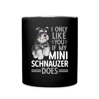 Zwergschnauzer Hund Schnauzer - Tasse einfarbig - Schwarz - Vorne
