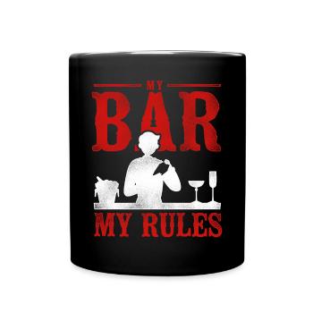 Bartender Mixologist My Bar My - Full Colour Mug - black - Front