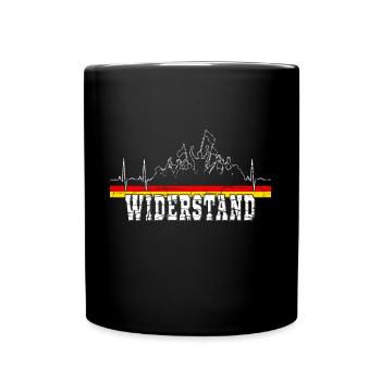 Widerstand Deutschland Fahne - Patrioten Design - Tasse einfarbig - Schwarz - Vorne