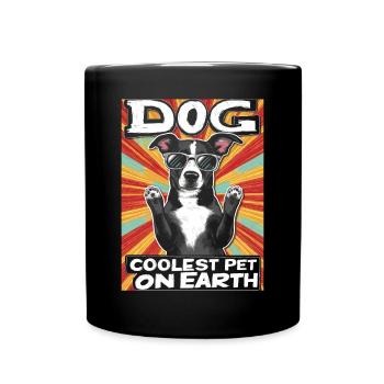 Chien Le Plus Cool Pet Sur Terre Lunettes De Soleil Rétro Drôle - Mug uni - noir - Devant