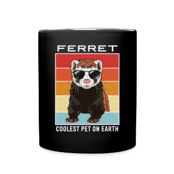 Ferret Coolest Pet On Earth Retro Sunglasses - Full Colour Mug - black - Front