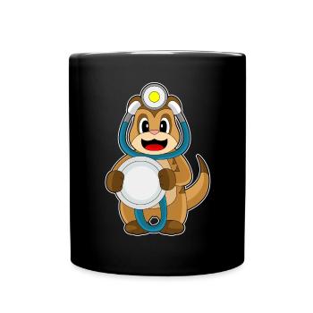 Meerkat Doctor Stethoscope - Full Colour Mug - black - Front