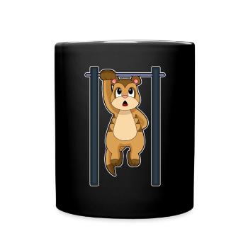 Meerkat Bodybuilder Pull-ups Bodybuilding - Full Colour Mug - black - Front