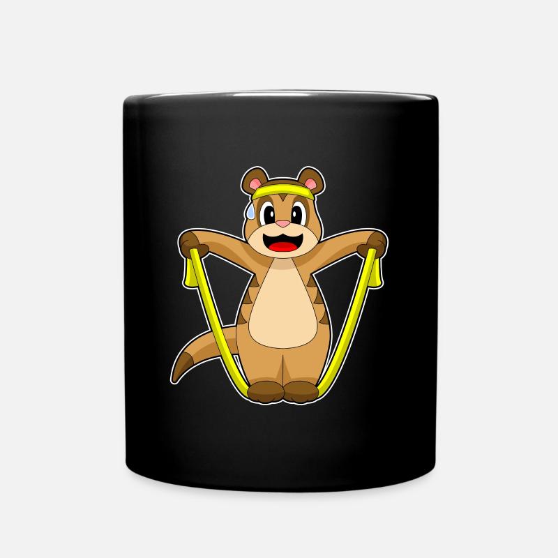 Erdmännchen Seilspringen Springseil Fitness - Tasse einfarbig - Schwarz