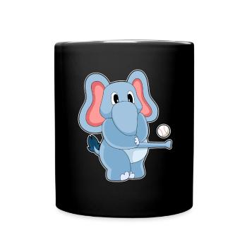 Elephant Baseball - Full Colour Mug - black - Front