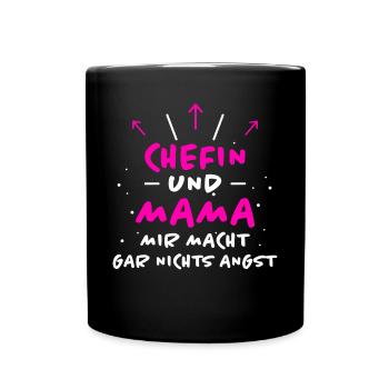 Chefin Spruch Familie Beruf Lustig Chefin Geschenk - Tasse einfarbig - Schwarz - Vorne