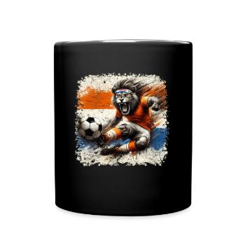 NL Lion Footballer Maillots de football Fan de football - Mug uni - noir - Devant