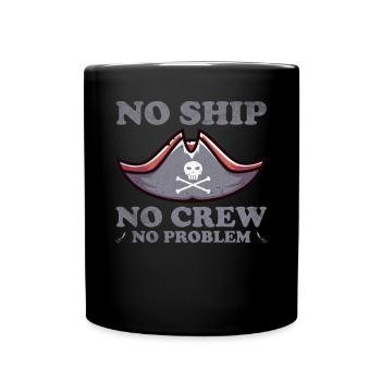 Pirate Skull Buccaneer Pirate Ship - Full Colour Mug - black - Front