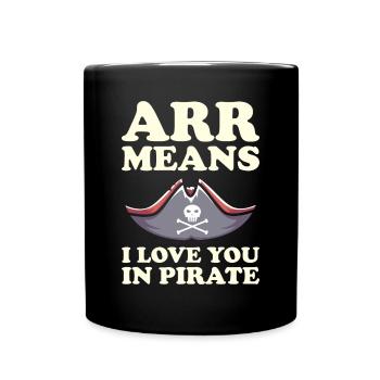 Pirate Skull Buccaneer Pirate Ship - Full Colour Mug - black - Front