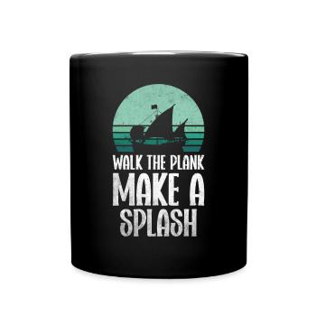 Pirate Skull Buccaneer Pirate Ship - Full Colour Mug - black - Front