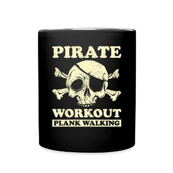 Pirate Skull Buccaneer Pirate Ship - Full Colour Mug - black - Front