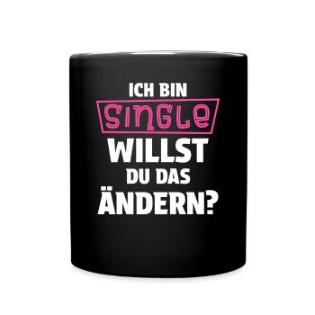 Single Men, Women Solo, Bachelor, Bachelor - Full Colour Mug - black - Front