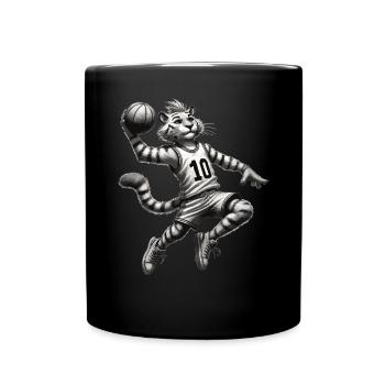 Tiger playing basketball - Full Colour Mug - black - Front