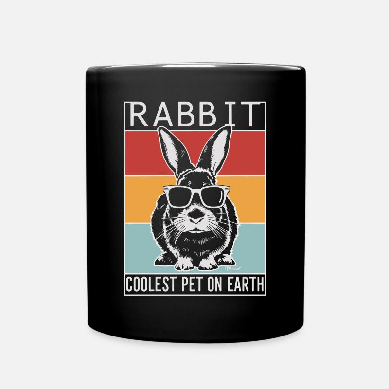 Rabbit Coolest Pet On Earth Retro Sunglasses - Tasse einfarbig - Schwarz