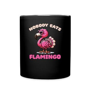 Mélange de dinde de Thanksgiving Flamingo Nobody Eats - Mug uni - noir - Devant