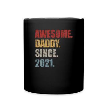 Papa génial depuis 2021 Fête des pères Rétro - Mug uni - noir - Devant