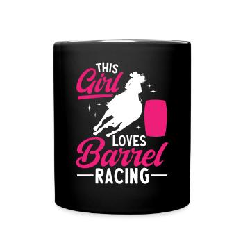 Cheval de course de barils de rodéo - Mug uni - noir - Devant
