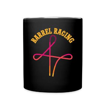 Cheval de course de barils de rodéo - Mug uni - noir - Devant