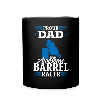 Cheval de course de barils de rodéo - Mug uni - noir - Devant