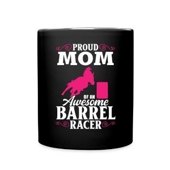 Cheval de course de barils de rodéo - Mug uni - noir - Devant