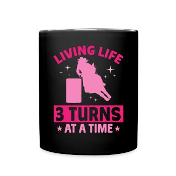 Rodeo Barrel Racing Pferd - Tasse einfarbig - Schwarz - Vorne