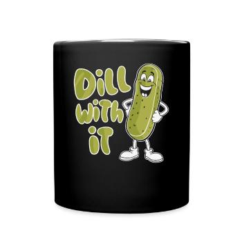 Dill Damit Lustige Gurke Cartoon - Tasse einfarbig - Schwarz - Vorne
