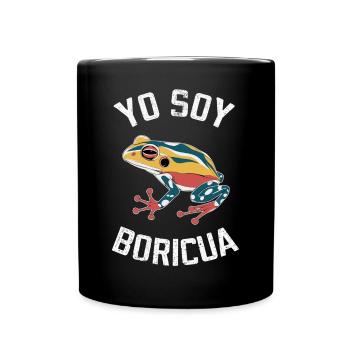 Yo Soy Boricua Buntes Froschmotiv für Puerto - Tasse einfarbig - Schwarz - Vorne