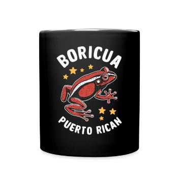 Boricua Puerto Rican Coqui Puerto Rico Frog - Full Colour Mug - black - Front