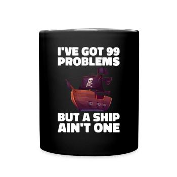 Pirate Skull Buccaneer Pirate Ship - Full Colour Mug - black - Front