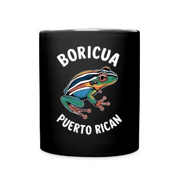 Boricua Puerto Rican Coqui Puerto Rico Frog - Full Colour Mug - black - Front