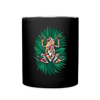 Coqui Frog Puerto Rico Tropical Artwork - Full Colour Mug - black - Front