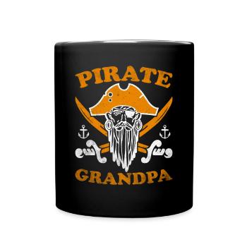 Pirate Skull Buccaneer Pirate Ship - Full Colour Mug - black - Front
