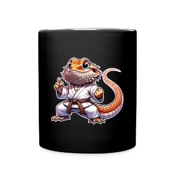 Bearded Dragons Bearded Dragons Karate Samurai - Full Colour Mug - black - Front