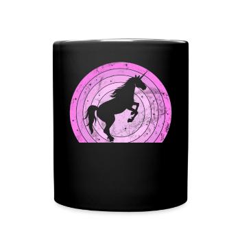Einhorn -Retro -Einhorn Mythischer Kreatur Einhorn - Tasse einfarbig - Schwarz - Vorne