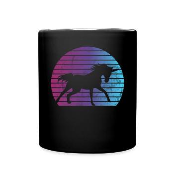 Einhorn -Retro -Einhorn Mythischer Kreatur Einhorn - Tasse einfarbig - Schwarz - Vorne