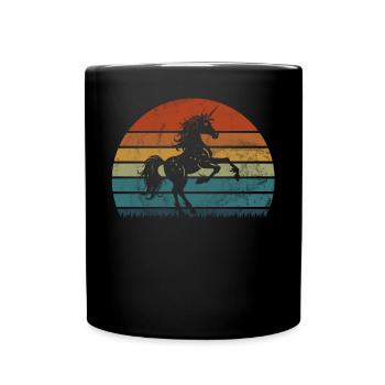 Einhorn -Retro -Einhorn Mythischer Kreatur Einhorn - Tasse einfarbig - Schwarz - Vorne