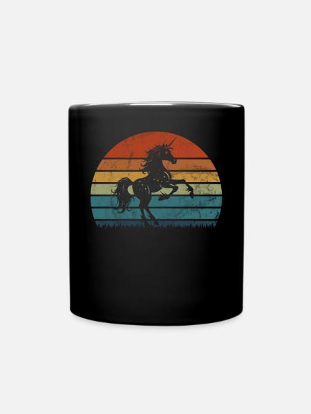 Licorne Rétro Licorne Créature mythique Licorne - Mug uni - noir