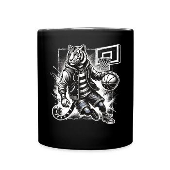 Street Style Basketball Tiger - Tasse einfarbig - Schwarz - Vorne