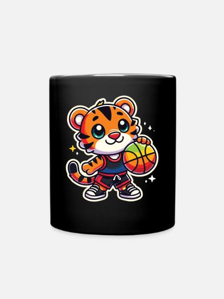 Basketball Tiger - Tasse einfarbig - Schwarz